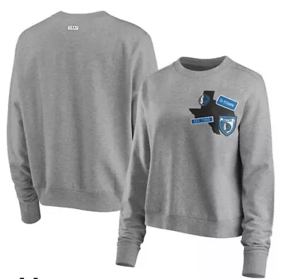 Women's Dallas Mavericks Heathered Gray Patch Applique Pullover Sweatshirt M • $35.99