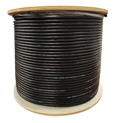 Cat7 Plenum Pure Copper 850Mhz 1000ft SFTP Bulk Ethernet Cable Black • $499.99