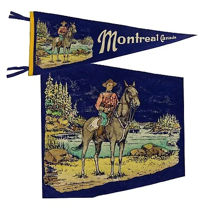 ⭐ Beautiful MONTREAL CANADA Antique 28” Pennant Royal Canadian Mounted Police ⭐ • $75