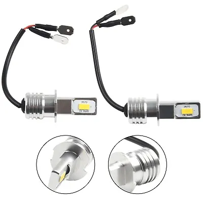 2Pcs H3 LED Fog Light Bulb Conversion Kit Super Bright Yellow DRL Lamp 3000K 80W • $10