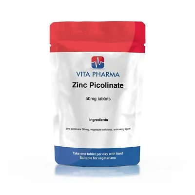Zinc Picolinate 50mg Tablets - Bioavailable High Absorption VITAPHARMA • £5.99
