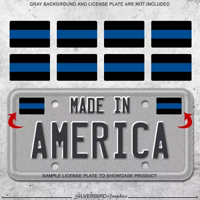 8x Thin Blue Line Mini Sticker Decals Car License Plate Police Officers Truck • $2.99