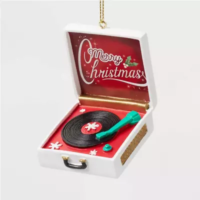 NEW Merry Christmas Record Player Christmas Tree Ornament Vinyl Retro • $13.99