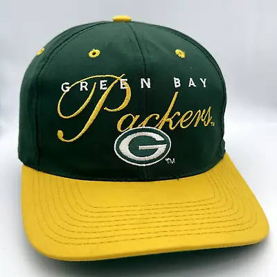 Vintage Green Bay Packers Drew Pearson Snapback Script Hat Cap 90's NFL • $13