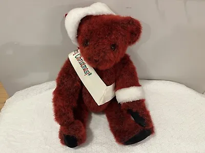 Authentic Vermont  Christmas Teddy Bear - Merry  Christmas - Red/black Excellent • $37.05