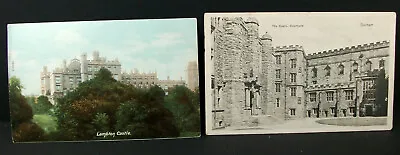 2 X County Durham POSTCARDS Lambton Castle & Castle Courtyard Durham 1905 & 1912 • £4.75