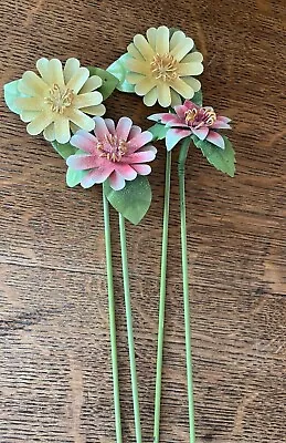 Set Of 4 Decorative Flowers - Metal - 12  Long • $8.99