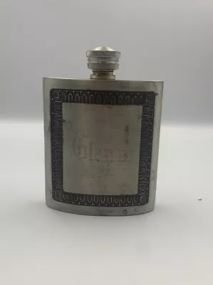 Selwin Pewter Vintage Whisky Flask Engraved “Glenn” • $5