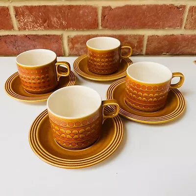 Vintage Hornsea Saffron Cups And Saucers X 4. 200ml 1970s • £12