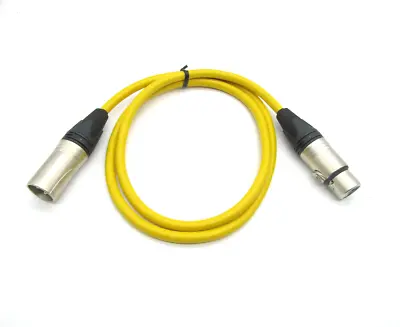 Neutrik XLR Male To Female Yellow Cable Balanced Microphone Patch Lead 1m • £8.99