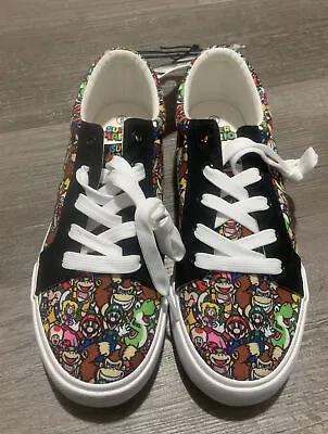 Super Mario Ground Up Canvas Lace-Up Sneaker Shoes Unisex Size 6 NWT • $23.95