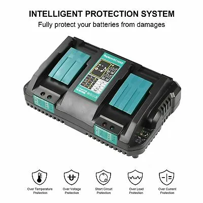 For Makita DC18RD 18V LXT LI-ION Twin Port Rapid Battery Charger Dual Port New • £21.89
