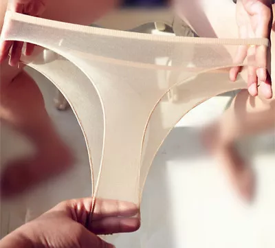£4.20 • Buy Men Women Shiny Pantyhose Underwear Thong Briefs See Through Underpants Shorts