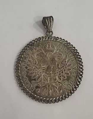 1780 Maria Theresia Restrike Thaler Silver Coin Pendant • $28.96