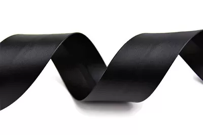 Black 35mm Vegan PU Faux Leather Bias Tape Trimming Ending Upholstery Handlebar  • £4.99