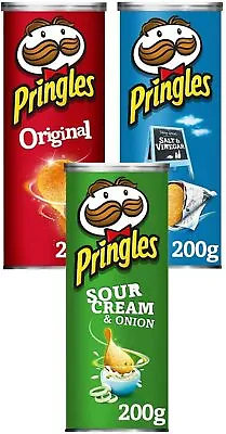 £11.99 • Buy Pringles Crisps - Triple Pack Variety Salt & Vinegar, Salted And Sour Crema Falv