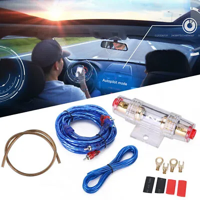 1200W Car Amplifier Wiring Kit PVC Power Cable Amp Speaker Wire Audio Subwoofer • £23.26