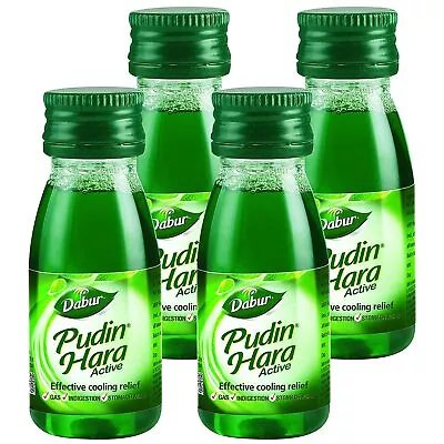 (4 Packs) DABUR PUDIN HARA DIGESTIVE Active Liquid FOR GAS INDIGESTION 30 ML • $17.70