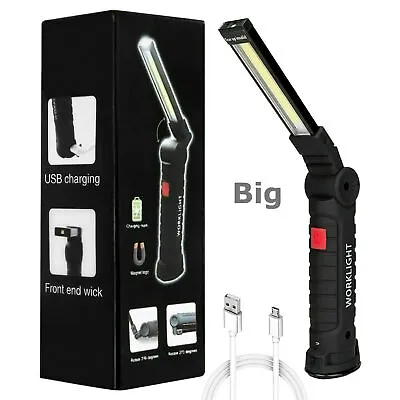 Rechargeable LED COB Work Light Mechanic Flashlight Lamp Magnetic Base Bright • $14.99