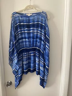 Michael Kors Tunic Cold Shoulder 1x Blue • $17.99