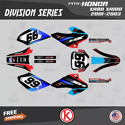 Graphics Kit For HONDA XR80 XR100 (2001-2003) Division Series - Red • $59.99