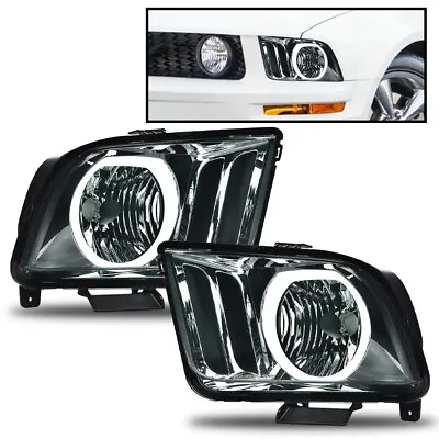 Smoke Lens LED DRL Halo Headlights Assembly Fit For 2005-2009 Ford Mustang • $74.83