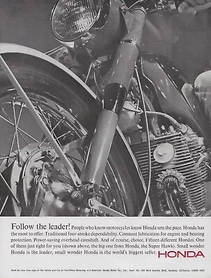 1966 Honda Motorcycle Ad CB450 Vintage Magazine Advertisement Black Bomber 66 • $6