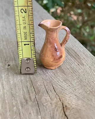 Price Drop! Vintage Miniature Pottery Pot Pitcher Decor Tiny Collectible • $8.99