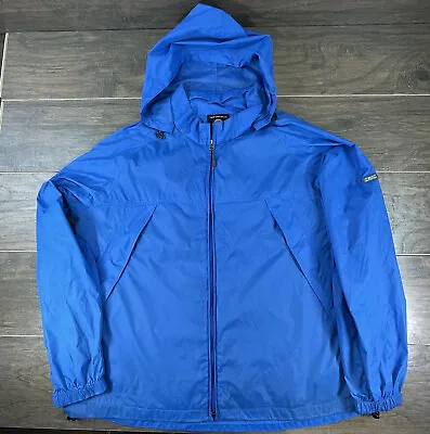 SCOTTeVEST TEC Rain Jacket Mens 2XL Blue Hooded Windbreaker Pocket Packable • $65
