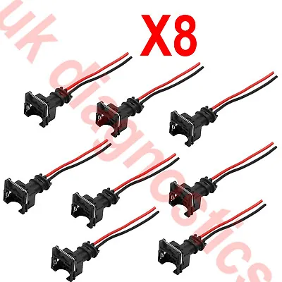 8 X Fuel Injector BOSCH Connector Plug EV1 OBD1 Pigtail Wiring Clips X 8 • $18.61