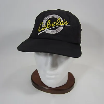 Cabela's Insulated Quilted Strapback Hunters Cap Hat Black Winter • $15.52