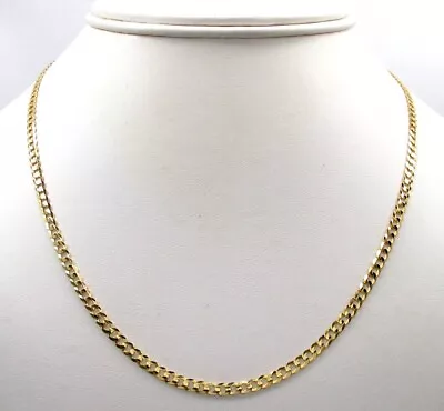 Real 14K Solid Gold Thick Cuban Chain Necklace Men Women 3.00mm 18  20  22  24  • $299.99