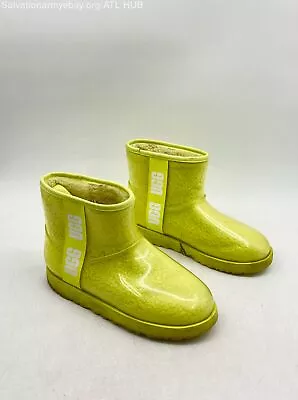 UGG Classic Clear Mini Women's Wool Lined Waterproof Winter Boots Pollen Size 8 • £8.03