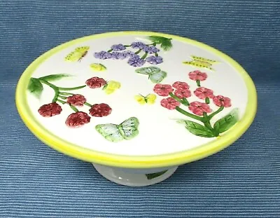Pedestal Cake Stand Plate Spring Summer Flowers Gibson Home Sweet Home • $8.39
