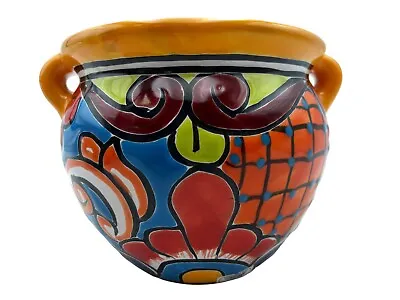 Talavera Michoacana Planter Flower Pot Mexican Pottery Folk Art Home Decor 8  • $47