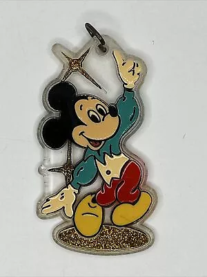 Walt Disney 1980-90's Disco Dancing Mickey Mouse Enameled Key Chain Vintage • $11.20