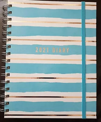 £2.99 • Buy 2021 A5 Diary With Elastic Holder Hardback Spiral Student Teacher Diary