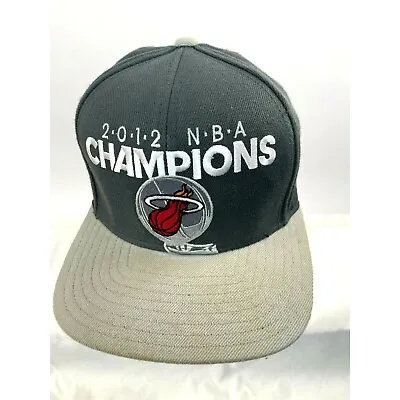 Miami Heat 2012 NBA Champions Adidas Snapback Hat Grey • $6.99