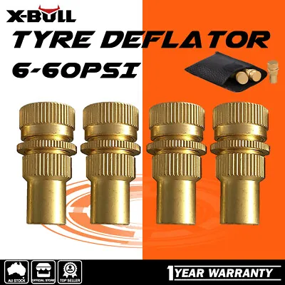 X-BULL Tyre Deflators X4 Brass Air Deflator 0-60PSI Tire Valve Core Tool 4WD 4X4 • $24.90