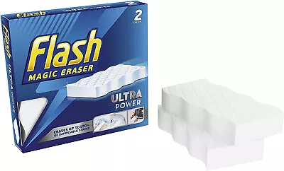 Flash Magic Eraser Ultra Power Re-usable Sponge Remover Stain Scuffs Cleaning • £3.29