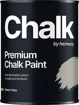 Hemway French Grey Chalk Paint Matt Wall Furniture Chic Shabby Vintage - 1L • £23.95