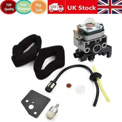 Carburetor Carb For Honda GX25/ GX35/140/HHT35/ HHT35S W/ Fuel Pipe & Air Filter • £16.52