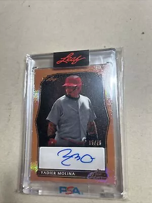 10 Card AUTO Lot With Leaf Art Of Sports Cardinals Yadier Molina Auto  15/25 • $92.50