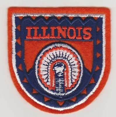 $3.99 • Buy Illinois University Shield 2 7/8  X 3  Embroidered Iron On Felt Patch *New* #481