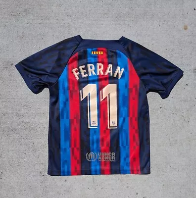 Nike Barcelona Youth 24 Large 2022/2023 Home Jersey Ferran Torres  • $10