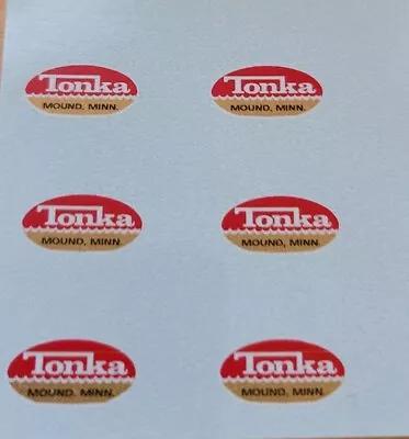 Mini Of The Tonka Truck Oval Logo Vinyl Peel And Stick Decals 1962-1969 • $6