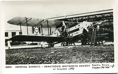 Imperial Airways Armstrong Whitworth Argosy Croydon Airport  Real Photo Postcard • £3