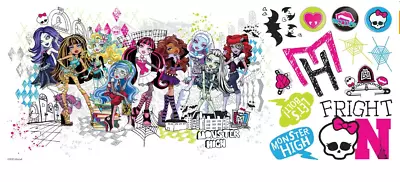 Monster High Peel Stick Wall Decals 13 Wall Decals Reusable Wall Accents 2015 • $39.95