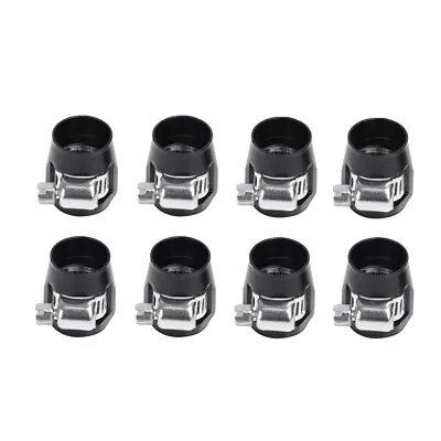 8AN Hose Finisher Clamp Pipe Connector Aluminium 0.5Inch To 0.7Inch Black 8Pcs • $14.99