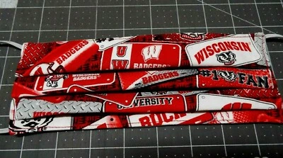£7.36 • Buy U. Of Wisconsin License Plate Print Personal Protective Washable Facemasks